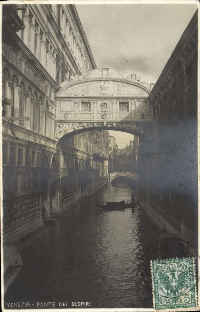 VENEZIA - PONTE DEI SOSPIRI — editor Cartolina Postale Italiana, número de série não visível - Frente