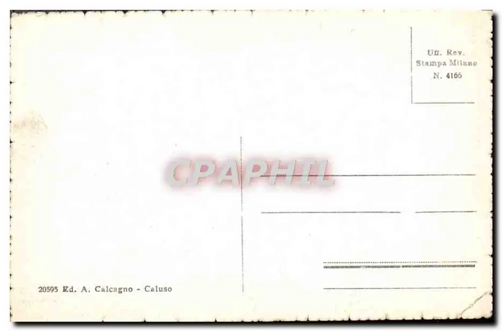 Pont-Saint-Martin — vista da rua com o hotel Cheval Blanc Poste — Ed. A. Calcagno - Caluso, N° 4166 - Verso