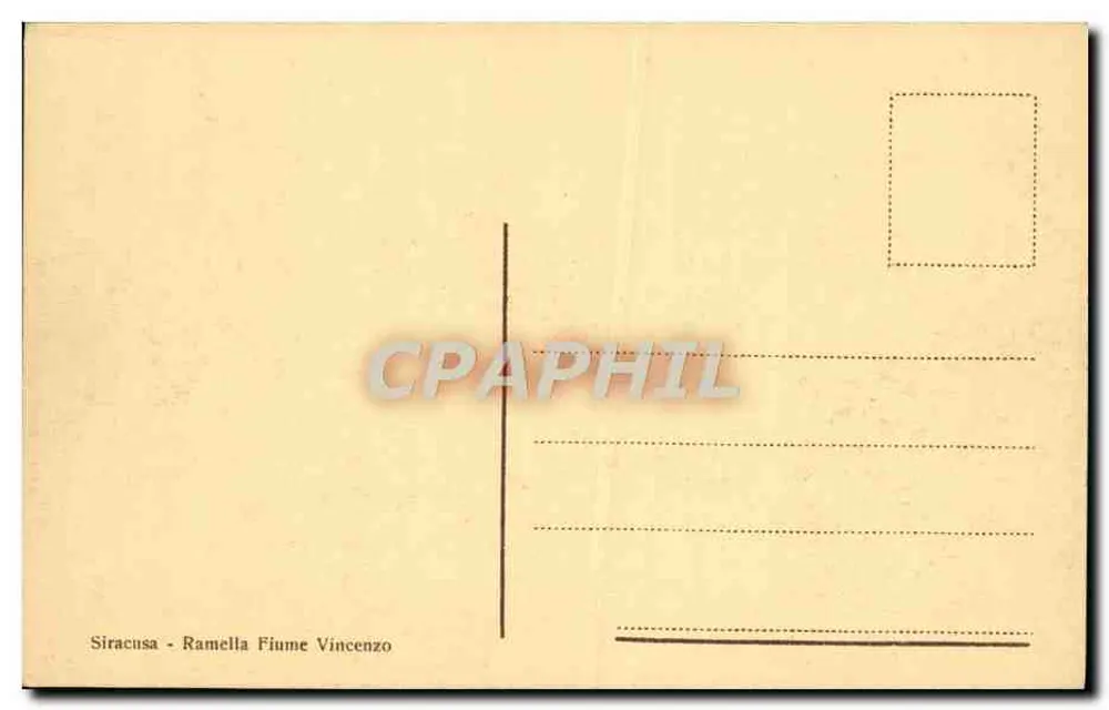 Siracusa — Plantes de papyrus sur l'Anapo — éditeur inconnu - Verso