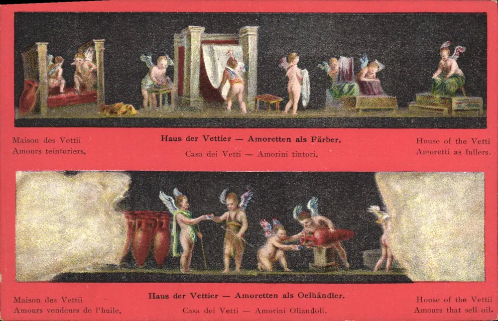 Maison des Vettii — Amours teinturiers et vendeurs d'huile — éditeur non identifié - Recto