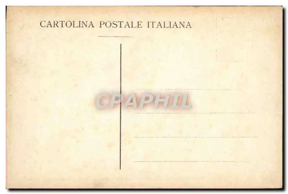 Baccante — mulher com vestido colorido segurando um cetro e um leque — Cartolina Postale Italiana - Verso