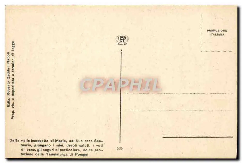 Valle di Pompei — Panorama — Ediz. Roberto Zezda, Napoli - Verso