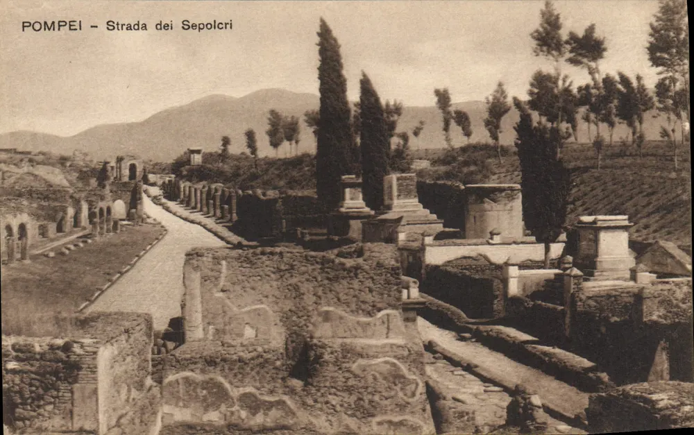 Pompéia — Strada dei Sepolcri — Edit. Trampetti & Migliaccio, Roma - Frente