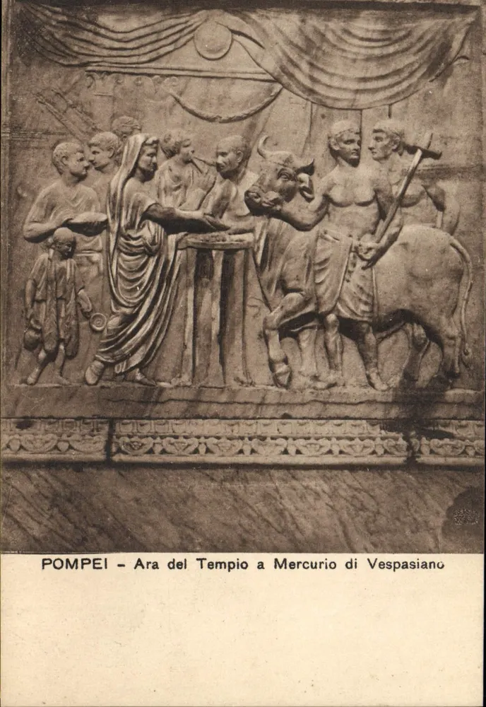 Pompeii — Ara del Tempio a Mercurio di Vespasiano — Edizioni Trampatti e Migliaccio - Recto