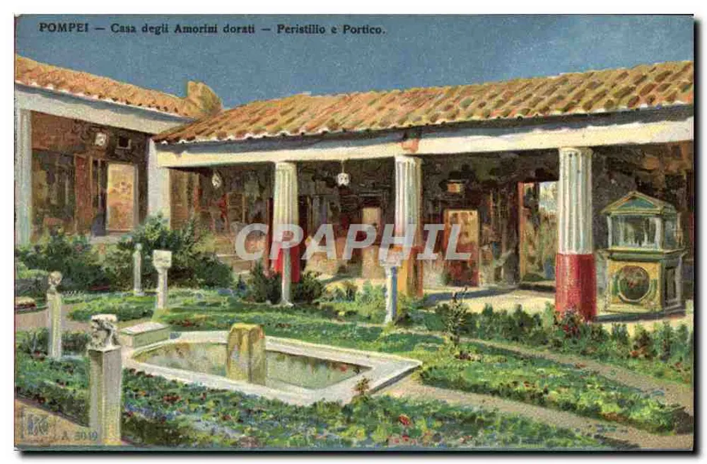 Pompeji — Casa degli Amorini dorati — Peristyl und Portikus - Vorderseite