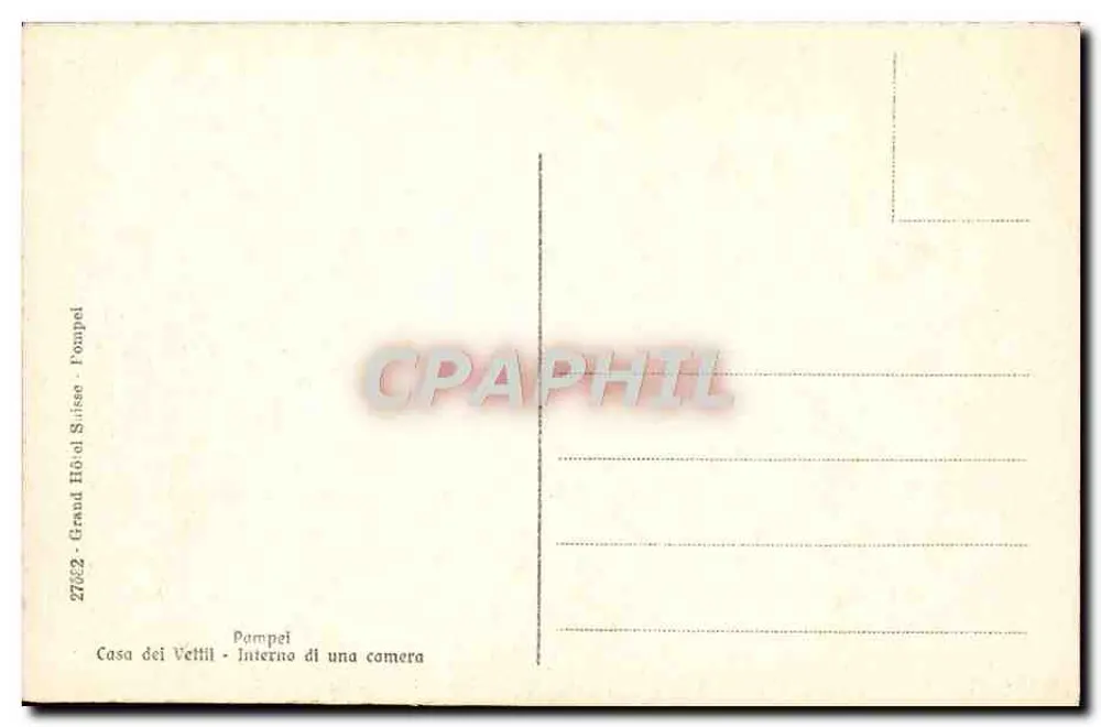 Casa dei Vettii - Intérieur d'une chambre à Pompéi — Grand Hôtel Suisse, n°2762 - Verso