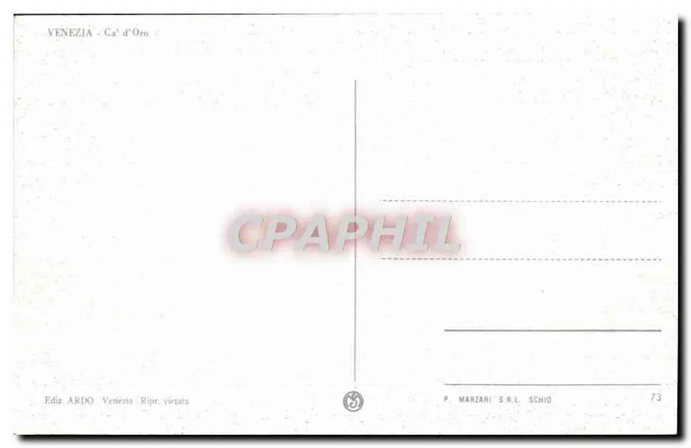 Veneza - O Ca' d'Oro — Editor ARDO, n°73 - Verso