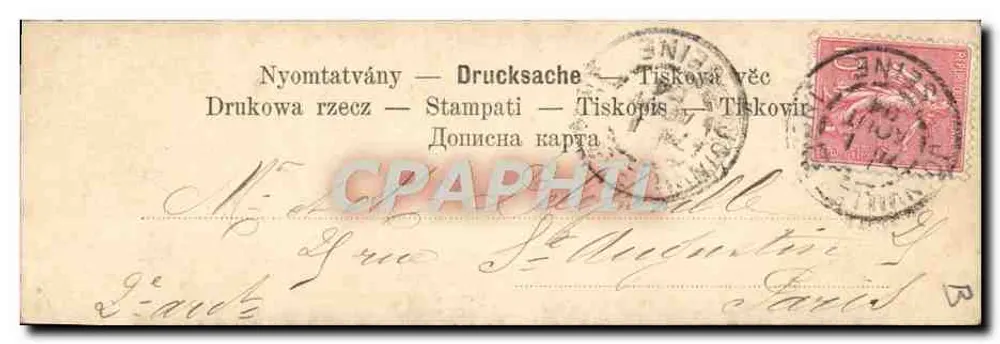 Femme en robe drapée — portrait photographique — studio L. Doutz, 1904 - Verso