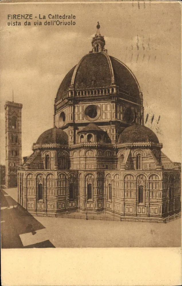 Florenz - Die Kathedrale von der via dell'Orivolo aus gesehen — unbekannte Ausgabe - Vorderseite