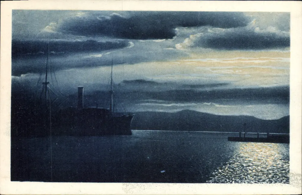 Navio no cais ao entardecer — N° 7649 - Frente