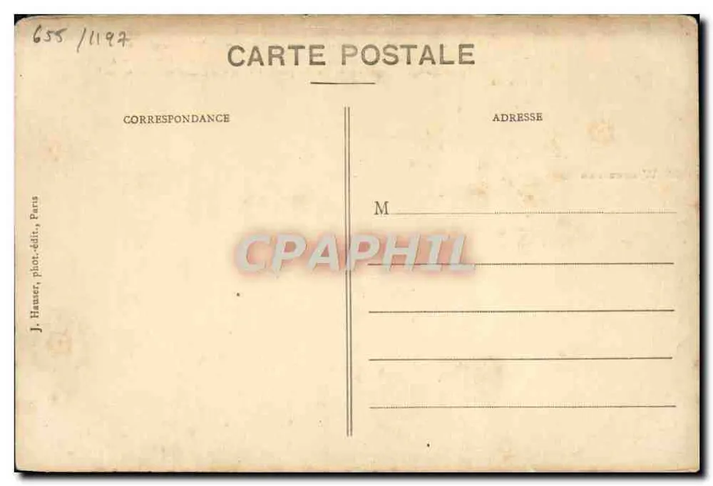 Monoplan Antoinette, piloté par Wiencziers — avion à 2 places, moteur 50 HP 8 cyl. — éditeur J. Häuser, phot.-édit., Paris - Rückseite