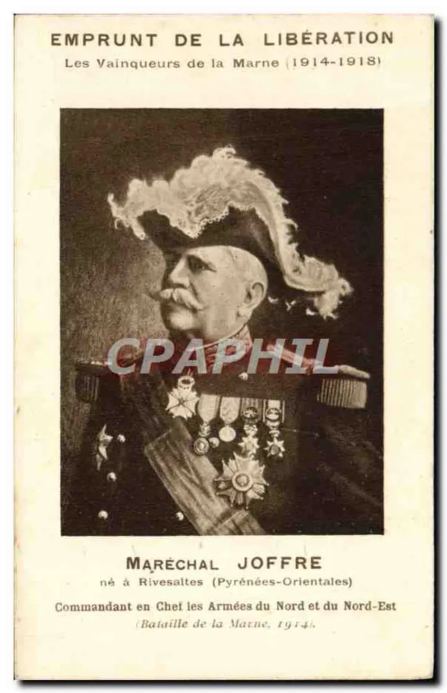 Marschall Joffre — Kommandant der Nord- und Nordostarmeen — Kriegsleihen (1914-1918) - Vorderseite