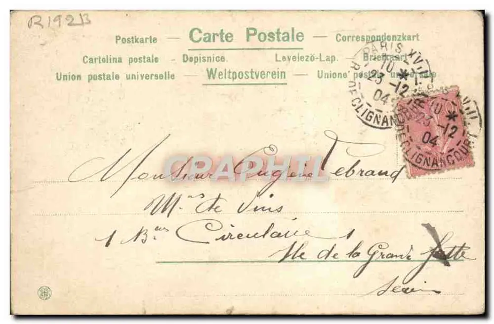 Homme en manteau rouge — caricature — éditeur 'Union postale universelle' n°895 - Reverso