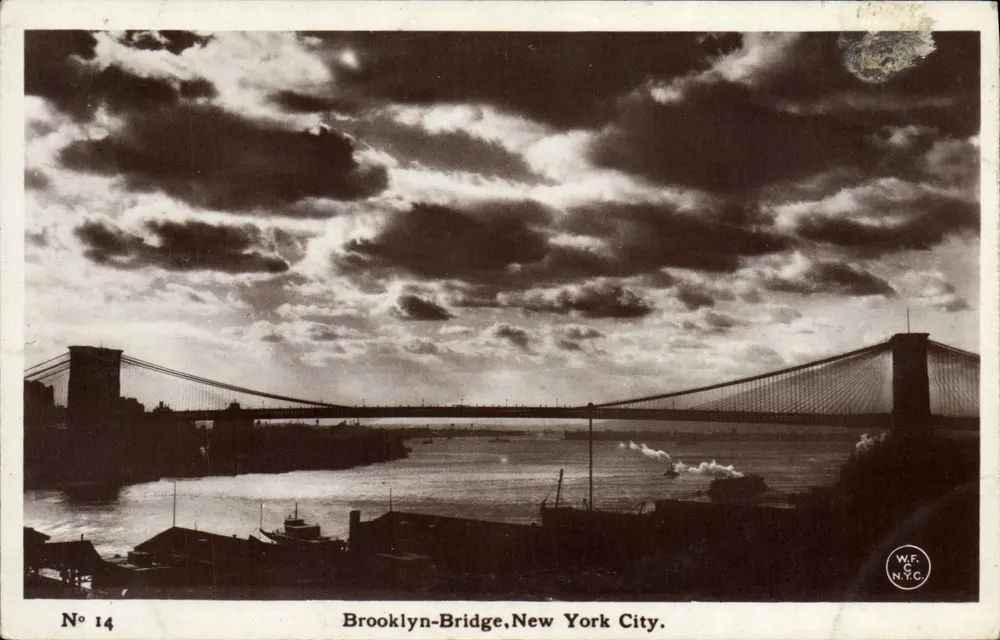 Brooklyn-Bridge, Nova Iorque — N° 14 — Wm. F. N.Y.C. - Frente