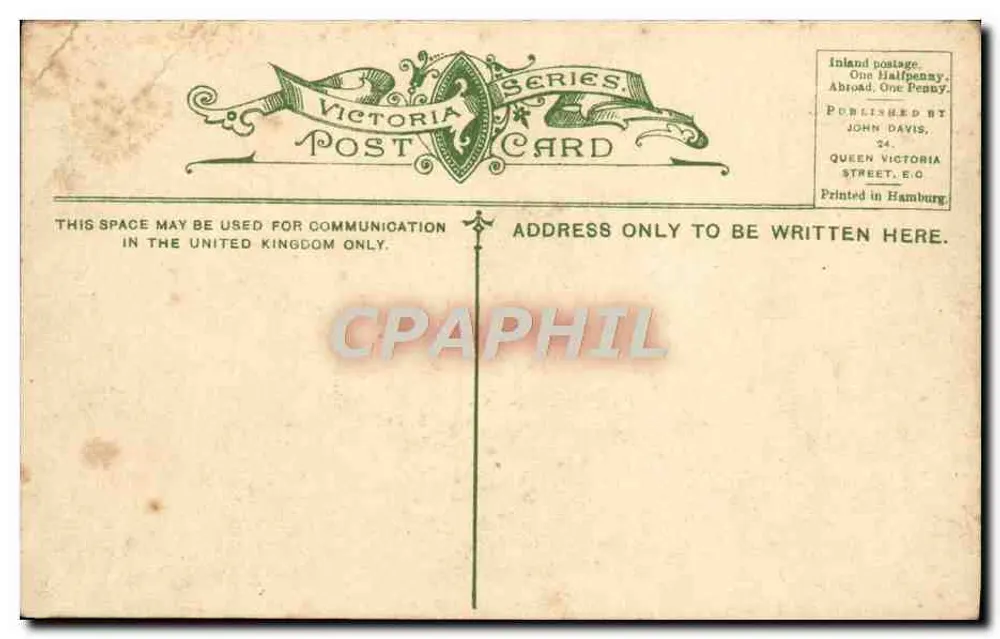 Folkestone — Eingang zum Hafen — Victoria Post Card Series n°614 - Rückseite