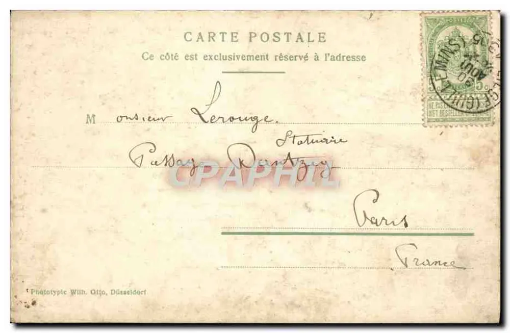 Exposición Universal de Lieja 1905 — Portal del Diorama Militar — Fototipia Wilh. Otto, Düsseldorf, No. 84 - Reverso