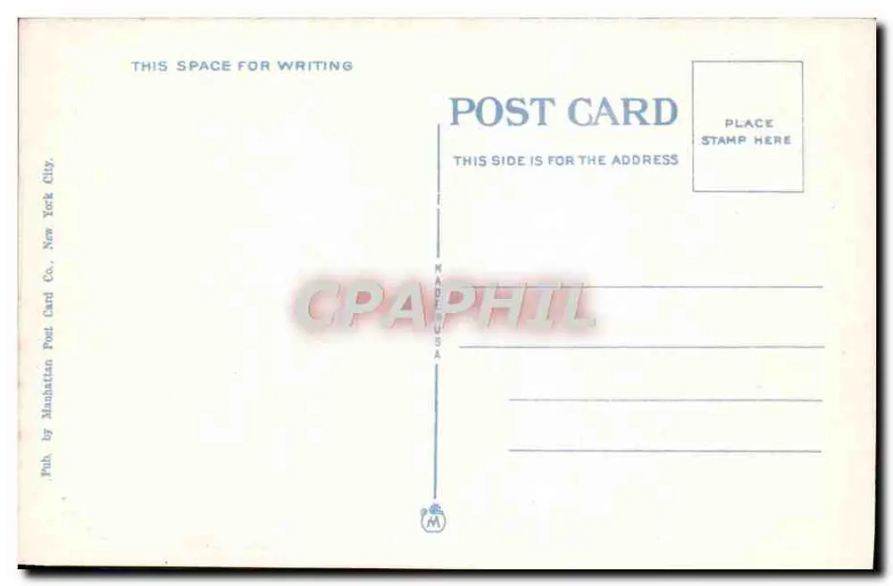 Stadthaus und Brücken, New York City — Serie 546 — Verlag Manhattan Post Card Co. - Rückseite