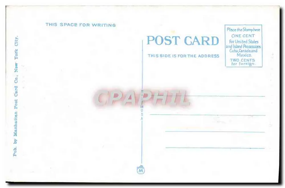 Barclay-Vesey Building — New York City — Verlag: Manhattan Post Card Co. - Rückseite