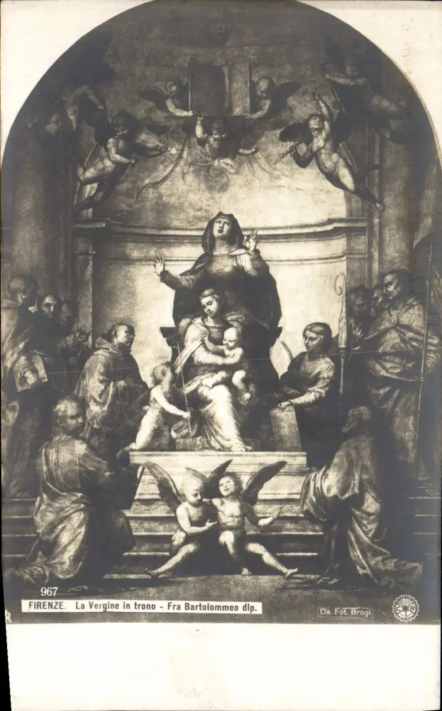 Florenz. Die Jungfrau auf dem Thron - Fra Bartolommeo dlp. - Von Fot. Brogl. - Vorderseite