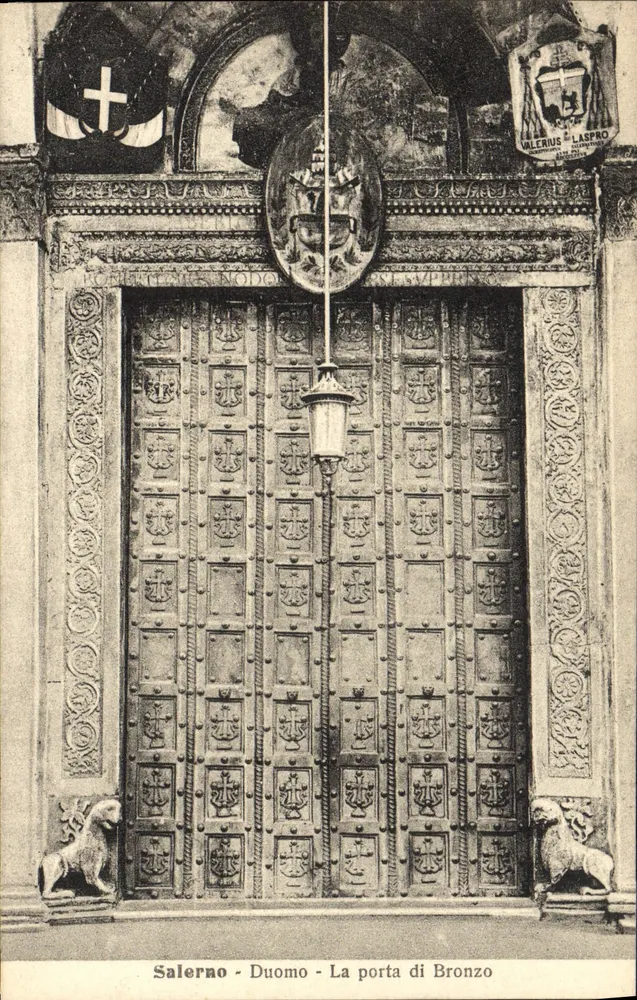 Salerno - Duomo - La porta di Bronzo — Verlag Vincenzo Cataneo, Seriennummer 1 - Vorderseite