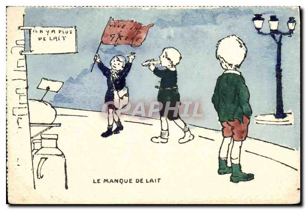 Der Mangel an Milch — Streikszene — Pariser Ausgabe, Serie R Nr. 108 - Vorderseite