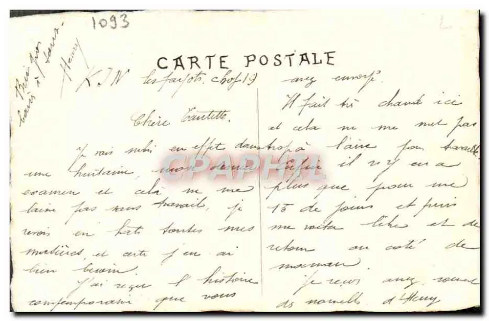 Portrait de Monsieur Calinard — dessin à la mine — H. Calinard - Verso