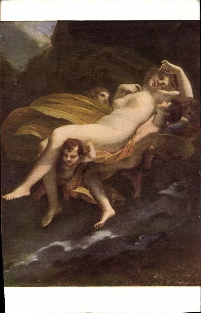 O rapto de Psique por Zéfiro — P. Prud'hon (1758-1823) — Museu do Louvre (Escola Francesa), série 1254 - Frente