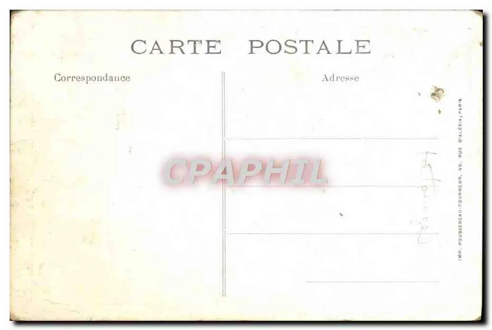 Homem barbado em traje tradicional — editor impr. Poussetteau-Tourneur, 40 rue d'Aléria, Paris - Verso