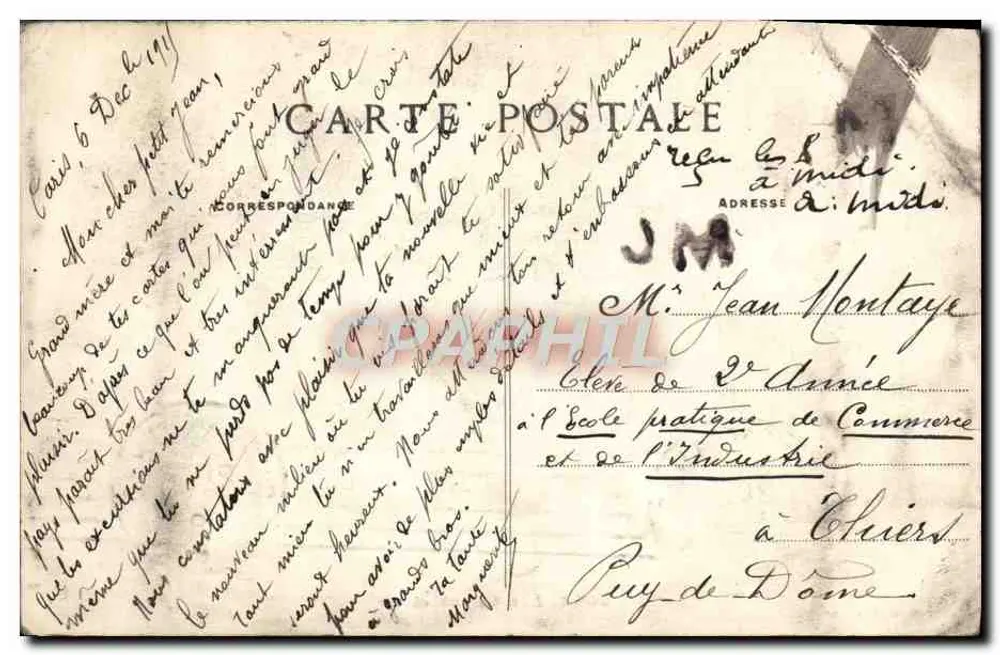 Les Chanteclerc — scène de poules devant une maison — G. C. A. Paris n° 3096 - Verso
