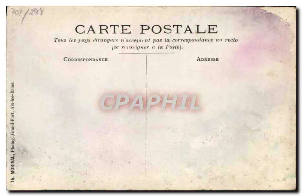 Frau in weißem Kleid und Hut — Aix-les-Bains — Th. MORIVAL, Grand-Port, Aix-les-Bains - Rückseite