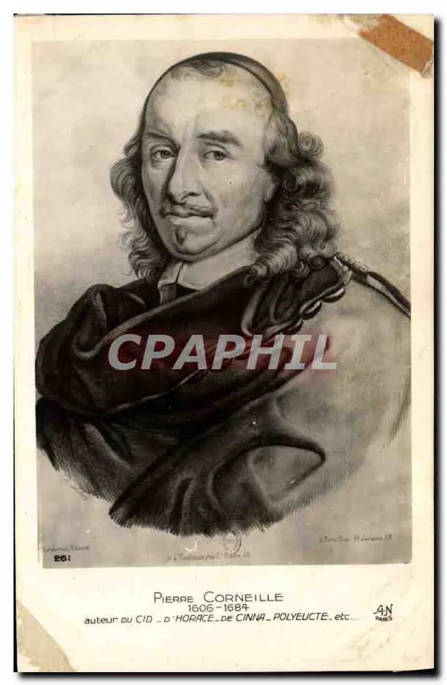 Pierre Corneille — portrait gravé — éditeur A. J. N. PARIS - Frente