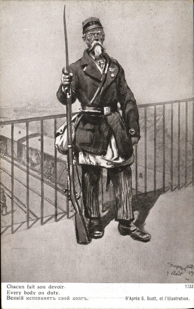 Soldado francês em guarda — D'Après G. Scott, n° 1733 — Edição Patriote - Frente