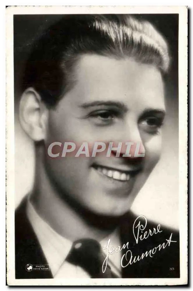 Jean Pierre Aumont — retrato sorridente — Foto Pathe Natan, n° 2853 - Frente