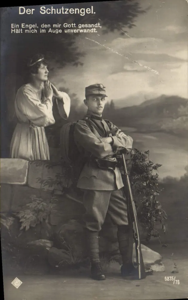 Soldat und Schutzengel — anonymer Verlag, Nr. 6875/76 - Vorderseite