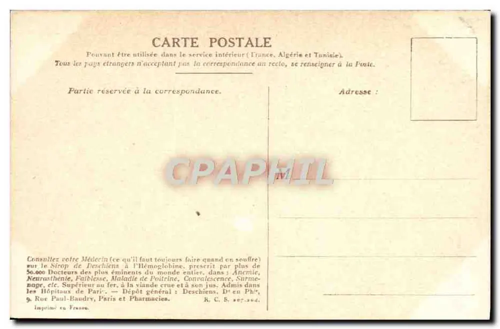 Batalha de Alma — 20 Setembro 1854 — Editor Deschiens - Verso