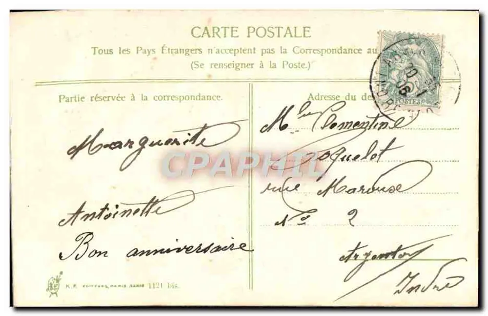 Poppies — illustration — K.P. Éditeurs, Paris, n° 1121 bis - Rewers