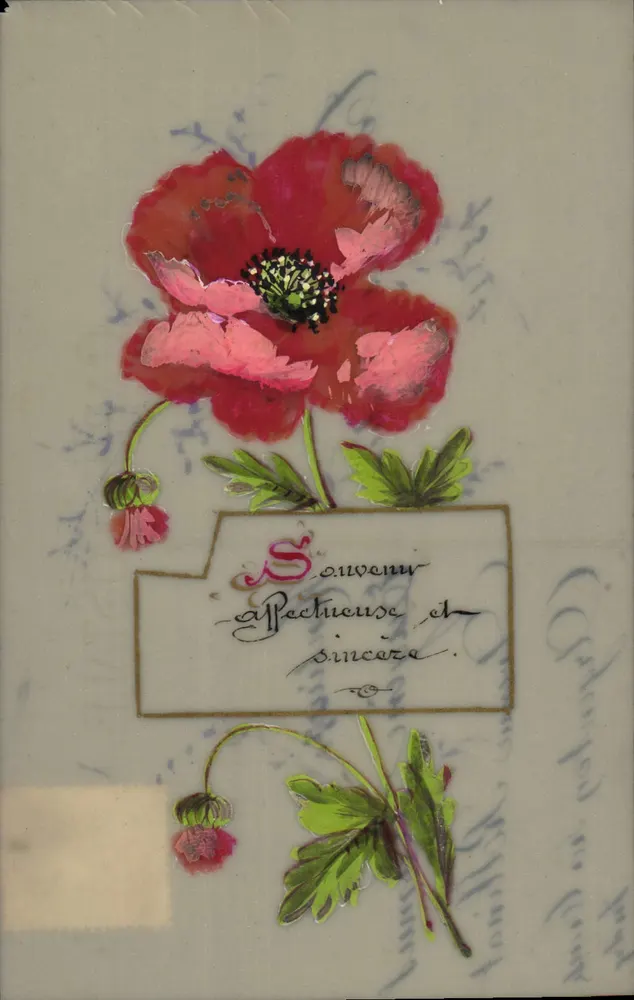 Roter Mohn — Herzerwärmender und ehrlicher Erinnerungskarte — Ansichtskarte - Vorderseite