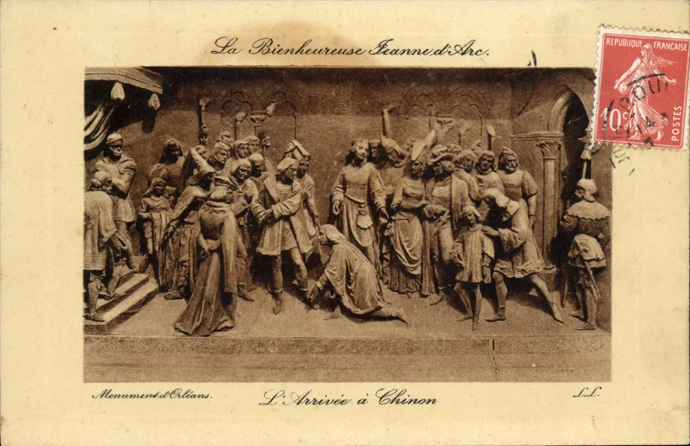 La Llegada a Chinon — Monumento de Orléans — Editor L. L. C. - Anverso