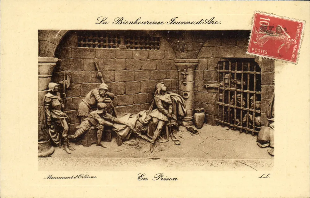 Die Selige Jeanne d'Arc — In Gefangenschaft — Denkmal von Orléans — L.B. - Vorderseite
