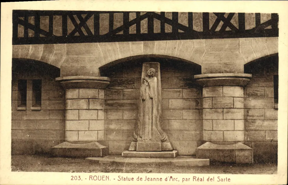 Rouen - Statue der Joan of Arc, von Réal del Sarte - Vorderseite