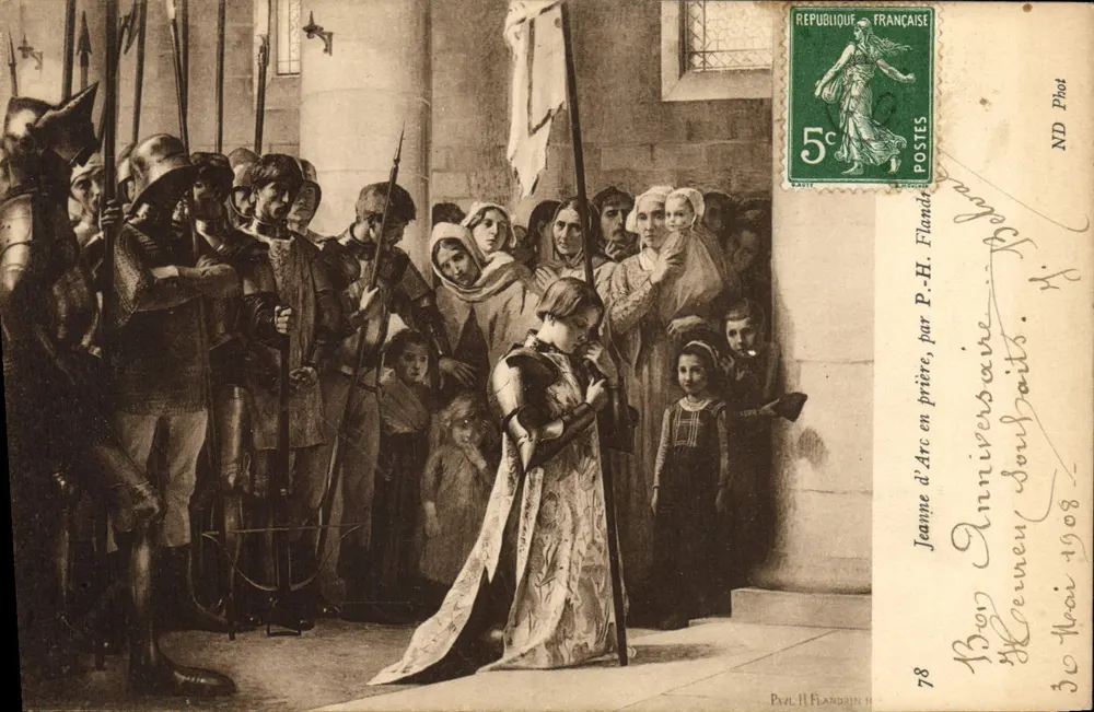 Jeanne d'Arc in Gebet — von P.H. Flangin — n°78 - Vorderseite