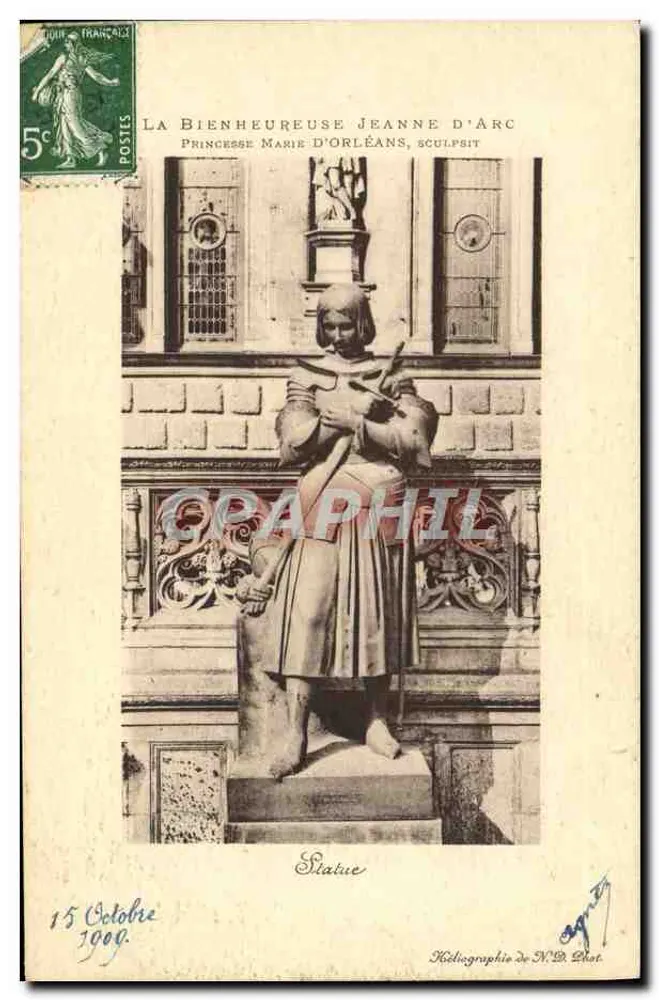 Statue der Jeanne d'Arc — Skulptur von Marie d'Orléans — Fotografie N.D. Phot - Vorderseite