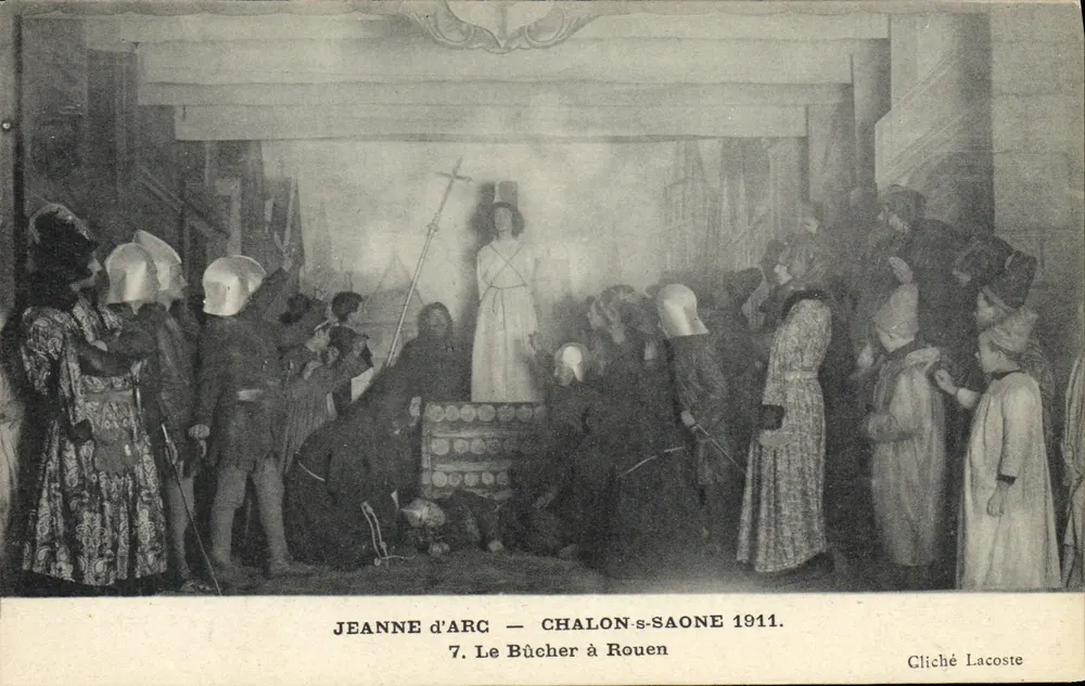 Jeanne d'Arc — Chalon-sur-Saône 1911. 7. Das Feuer in Rouen — Cliché Lacoste - Vorderseite