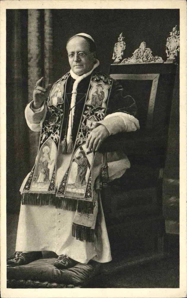 Papież Pius XI — Sua Santità Pio XI — wydawca Milan, nr 4371-7 - Awers