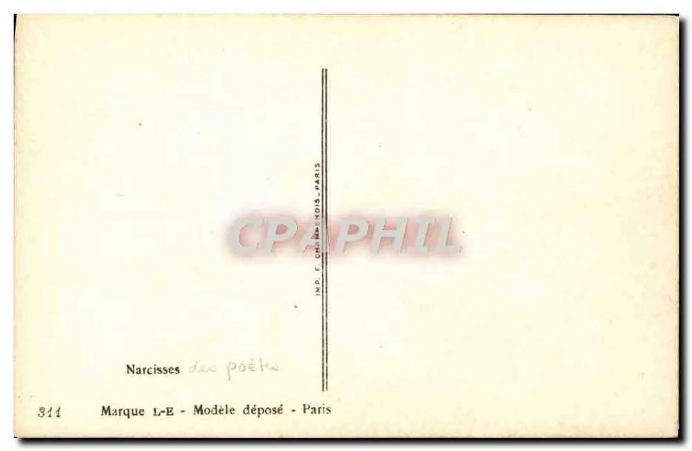 Narcisse der Dichter — Markierung L-E — Paris - Rückseite