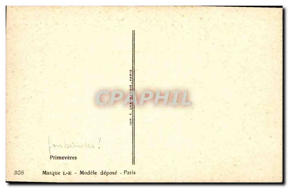 Primeveras — variedades coloridas — Flilliot, n°308 - Verso