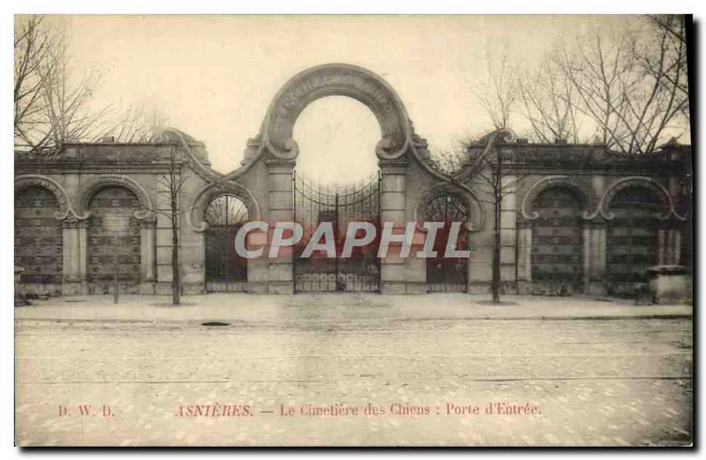 Asnières — Der Hundertigrafbegräbnis — Eingangstor — D. W. B. - Vorderseite