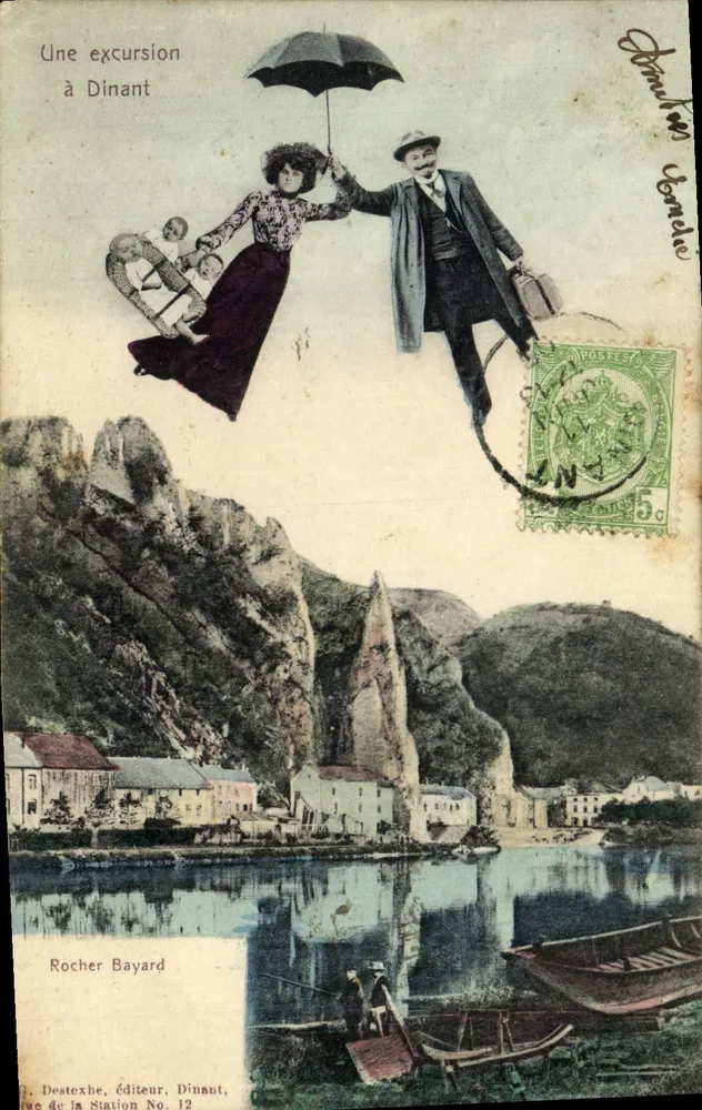 Une excursion à Dinant — Rocher Bayard — éditeur Destexhe, Dinant, rue de la Station No. 12 - Frente