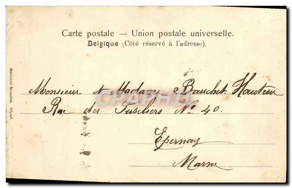 Une excursion à Dinant — Rocher Bayard — éditeur Destexhe, Dinant, rue de la Station No. 12 - Verso