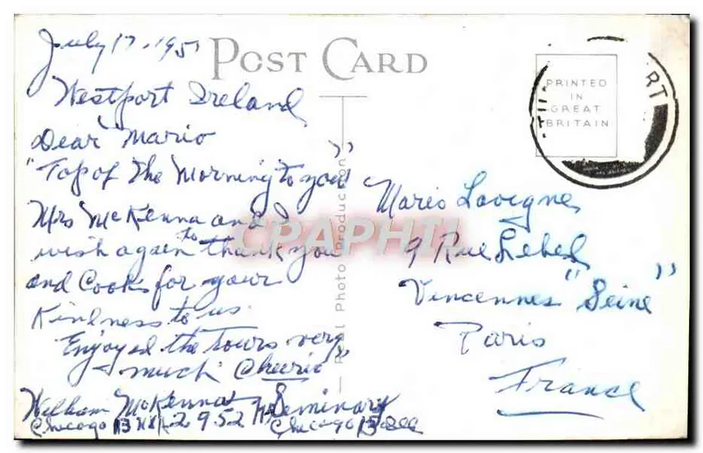 Molo e Baia di Clew, Westport — vista portuale con montagne e navi — editore non identificato - Verso